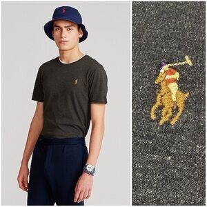 Polo Ralph Lauren Custom Slim Fit Soft Touch Logo Tee Grey Charcoal Heather